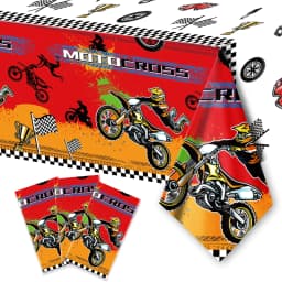 Motocross Birthday Party Decoration Cake Cupcake Toppers Motorcycle Banner Cake Decor for Man's or Boy's Birthday Party Supplies