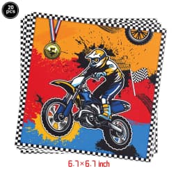 Motocross Birthday Party Decoration Cake Cupcake Toppers Motorcycle Banner Cake Decor for Man's or Boy's Birthday Party Supplies