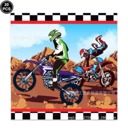 Motocross Birthday Party Decoration Cake Cupcake Toppers Motorcycle Banner Cake Decor for Man's or Boy's Birthday Party Supplies