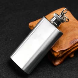 Portable Stainless Steel Wine Bottle Handheld Water Bottle Outdoor Survival Whiskey Bottle Beverage Alcohol Bottle 2oz