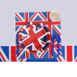 Union Jack Plates paper Cups Napkins Set Britain UK England British Flag disposable Tableware Kit party Decoration