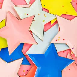 8pcs Colorful Gold Foil Star Disposable Tableware Kids Birthday Favors Decoration Paper Plates Wedding Birthday Party Supplies