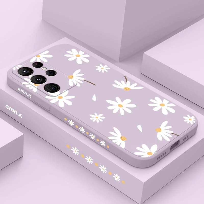 Plain Daisies Phone Case For Samsung Galaxy S24 S23 S22 S21 S20 Ultra Plus FE S10 S9 S10E Note 20 Ultra 10 9 Plus Cover