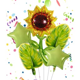 6Pcs Sunflower Leaf Star Balloons Set Coconut Leaves Globos Earth Day Protect Surroundings Theme Birthday Party Home Decorations
