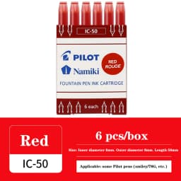 PILOT Fountain Pen Cartridge IC-50 Carbon-free Ink For78G 88G Portable Ink Bag Refill Replacement Core Office Stationery