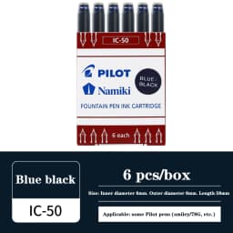 PILOT Fountain Pen Cartridge IC-50 Carbon-free Ink For78G 88G Portable Ink Bag Refill Replacement Core Office Stationery