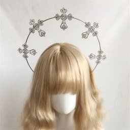 2022 Gorgeous Vintage Mary Baroque Tiara Headwear Gothic Lolita Black Rose Devil Feather Wings Goddess Sun Halo Crown Headband