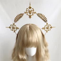 2022 Gorgeous Vintage Mary Baroque Tiara Headwear Gothic Lolita Black Rose Devil Feather Wings Goddess Sun Halo Crown Headband