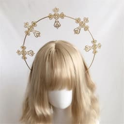 2022 Gorgeous Vintage Mary Baroque Tiara Headwear Gothic Lolita Black Rose Devil Feather Wings Goddess Sun Halo Crown Headband
