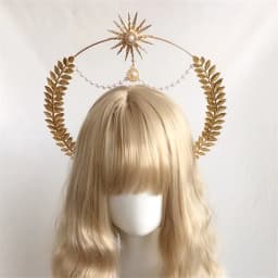 2022 Gorgeous Vintage Mary Baroque Tiara Headwear Gothic Lolita Black Rose Devil Feather Wings Goddess Sun Halo Crown Headband