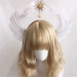 2022 Gorgeous Vintage Mary Baroque Tiara Headwear Gothic Lolita Black Rose Devil Feather Wings Goddess Sun Halo Crown Headband