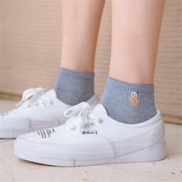 New Women's Cute Embroidery Bear Dog Owl Cat Bird Rabbit Sheep Candy Color Funny Socks Kawaii Ankle Sokken Dropship