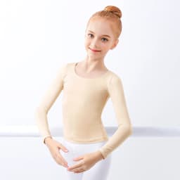 Nude Ballet Underwear Kid Dance Gymnastics Clothes Long Sleeve Top Shirts Soft Microfiber Body Shaping Warmer Elastic Bodysuit
