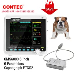 CONTEC CMS6000 Adult Neonate Vet Portable 6 Parameter Patient Monitor vital signs monitor ECG NIBP RESP SPO2 PR TEMP
