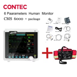 CONTEC CMS6000 Adult Neonate Vet Portable 6 Parameter Patient Monitor vital signs monitor ECG NIBP RESP SPO2 PR TEMP