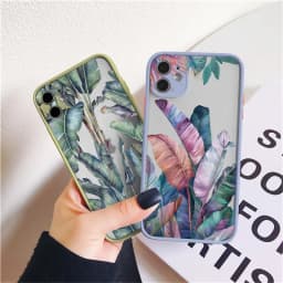 Palm Tree Leaves Plant Flower Phone Case for iPhone X XR XS 17 15 11 12 13 14 Pro Max 16 15 14 Plus Back Shockproof Cover Funda
