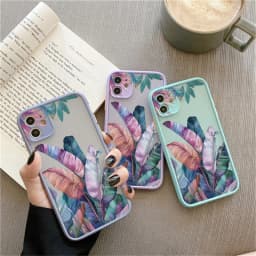Palm Tree Leaves Plant Flower Phone Case for iPhone X XR XS 17 15 11 12 13 14 Pro Max 16 15 14 Plus Back Shockproof Cover Funda