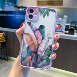 Palm Tree Leaves Plant Flower Phone Case for iPhone X XR XS 17 15 11 12 13 14 Pro Max 16 15 14 Plus Back Shockproof Cover Funda