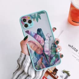 Palm Tree Leaves Plant Flower Phone Case for iPhone X XR XS 17 15 11 12 13 14 Pro Max 16 15 14 Plus Back Shockproof Cover Funda