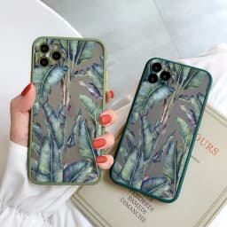Palm Tree Leaves Plant Flower Phone Case for iPhone X XR XS 17 15 11 12 13 14 Pro Max 16 15 14 Plus Back Shockproof Cover Funda