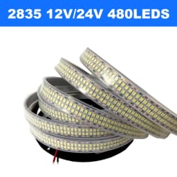 5m Double Row Led Strip light 2835 360Led 480Led 240Led 12V/24V High Bright Flexible Led Lamp IP67 Waterproof 3000K/4000K/6000K
