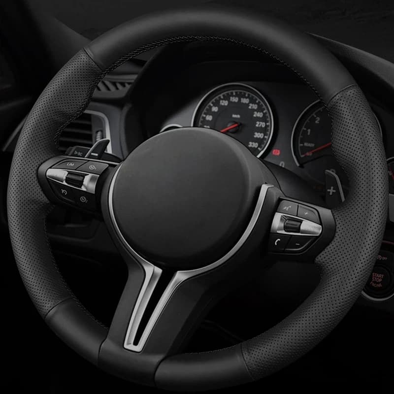 Custom Car Steering Wheel Cover M Sport F31 F34 F10 F11 F07 X3 F25 F32 F33 F36 X1 F48 X2 F39 Steering Wheel Cover For BMW F30