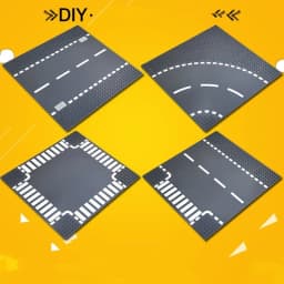 Building Blocks Accessories Floor 25.5*25.5cm City Roads Street Compatible Lego Small Particles DIY Children's Toys Creative