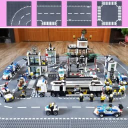 Building Blocks Accessories Floor 25.5*25.5cm City Roads Street Compatible Lego Small Particles DIY Children's Toys Creative
