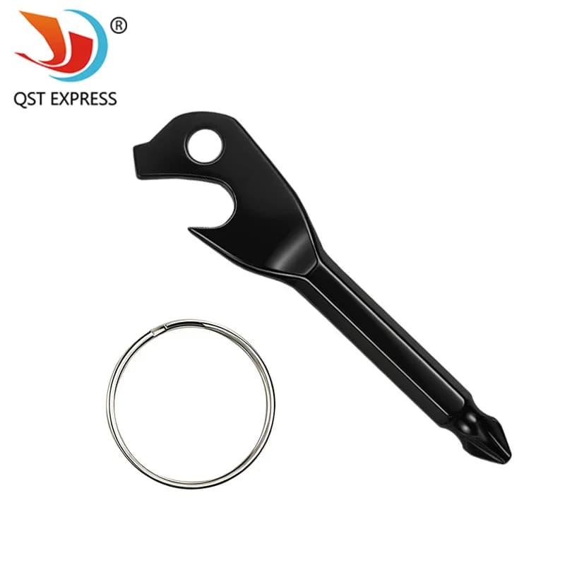 Multifunction Bottle Opener Screwdriver Key Shape Phillips Screwdrivers Keychain Pocket Repair Tool