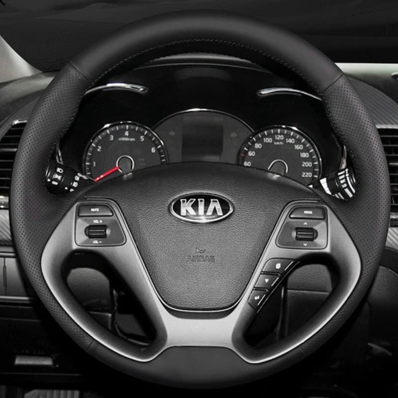 Custom Steering Wheel Cover Genuine Leather 100% Fit For Kia K3 2013 K3S 2014 K2 Rio 2015 2016 Ceed 2012-2017 Cerato 2013-2017