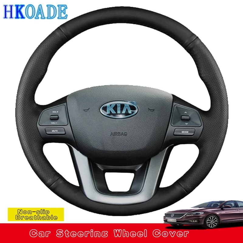 Customize Microfiber Leather DIY Car Steering Wheel Cover For Kia K2 Kia Rio 2011 2012 2013 Car Accessories Car Interior