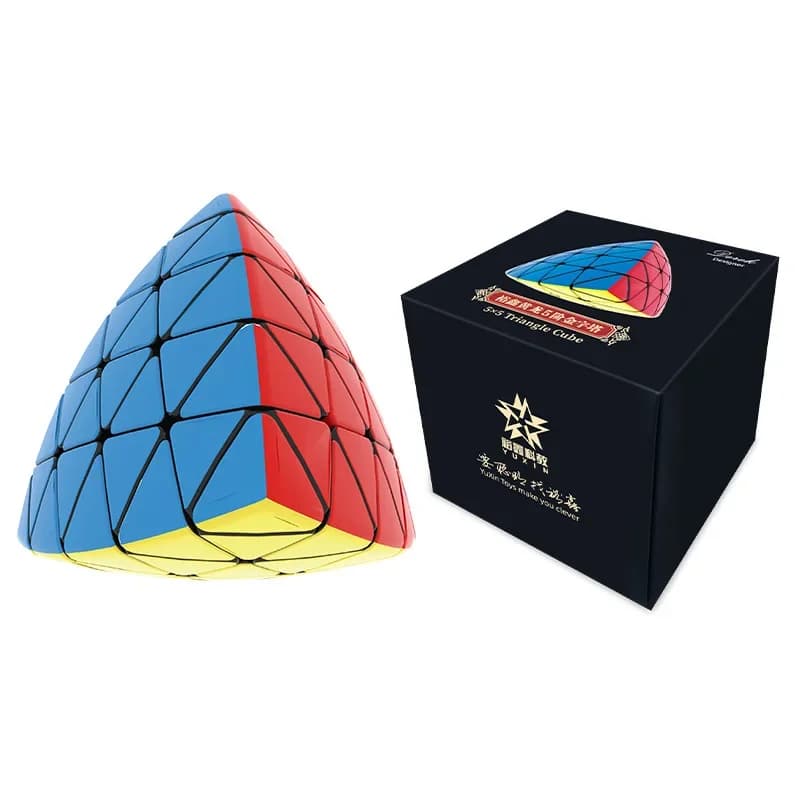 [JudyCube] Yuxin Huanglong Pyraminx 5x5 Magic Speed Cube Stickerless Professional Fidget Toys Huanglong 5x5 Pyramid Cubo Magico