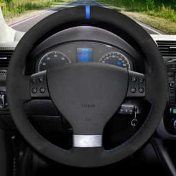 Car Steering Wheel Cover Genuine Leather Suede For Volkswagen Golf 5 Mk5 VW Passat B6 Jetta 5 Mk5 Tiguan 2007-2011 Accessories