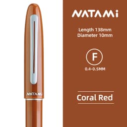 Natami Fountain Pen Fine Hooded Nib Converter 1 Ink Cartridge Pastel Color Lightweight Smooth Writing Aluminum Trim Metal Clip