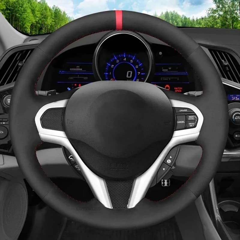 Car Steering Wheel Cover Braid Anti-Slip Black Suede Leather For Honda CR-Z CRZ 2011 2012 2013 2014 2015 2016 Car Accessories