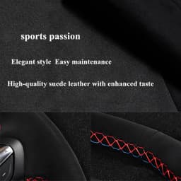 Car Steering Wheel Cover Braid Anti-Slip Black Suede Leather For Honda CR-Z CRZ 2011 2012 2013 2014 2015 2016 Car Accessories