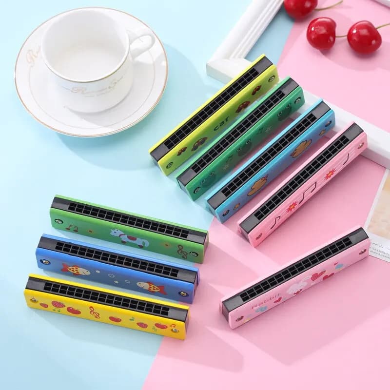 3Pcs 16 Holes Harmonica Musical Instrument Montessori Educational Toys Cartoon Pattern Kids Wind Instrument Children Gift Kids