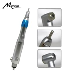 Myricko Style Dental Slow Low Speed External Single Water Spray Contra Angle Straight Air Motor Handpiece 4 Holes Rotation
