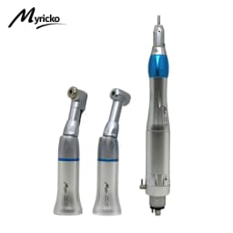 Myricko Style Dental Slow Low Speed External Single Water Spray Contra Angle Straight Air Motor Handpiece 4 Holes Rotation