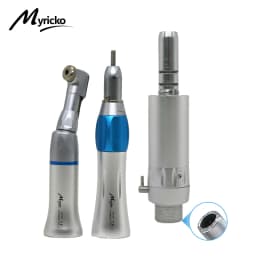 Myricko Style Dental Slow Low Speed External Single Water Spray Contra Angle Straight Air Motor Handpiece 4 Holes Rotation