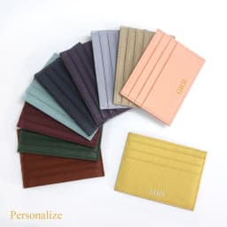 Custom Letter Genuine Leather Card Holder Personalized Initial Slim Wallet Monogram Name Purse Card Case DIY Wedding Gift