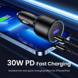【New-in】UGREEN 130W Car Charger Fast Charging PD Quick Charger USB Type C Phone Charge For iPhone 14 13 12 Pro Max Tablet Laptop