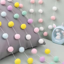 2.5Meter Colorful Pompom Pendant Garland Ins Nordic Style Wool Felt Ball String DIY Handmade Nursery Children Room Decor
