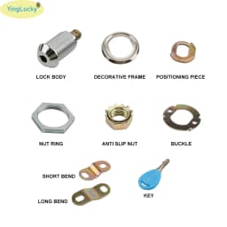 2PCS Arcade Lock Arcade Machine Parts Short Cash Door Tool Box Tubular Cam Locks + Same Number Keys for Arcade Game Machine