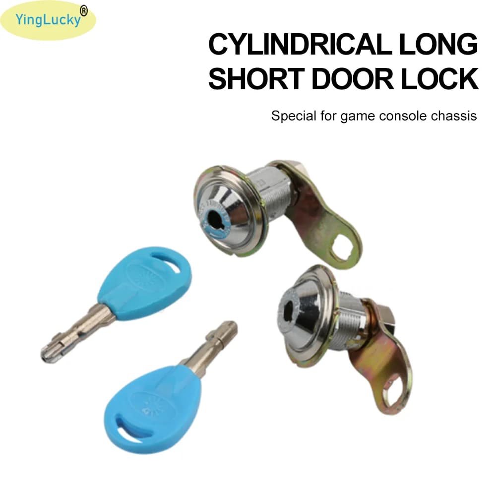 2PCS Arcade Lock Arcade Machine Parts Short Cash Door Tool Box Tubular Cam Locks + Same Number Keys for Arcade Game Machine