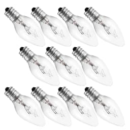 10pcs C7 7/10W E12 Bulb 110v/220v 52*23mm/2.05*0.91inch Christmas Chandelier Light Plug-in Flea Trap Salt Lamp Mini Candle Shape