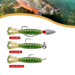 JOHNCOO 7cm 3.1g TPE Two T-tails Soft Bait Fishing Lure 6pcs Artificial Worm Bait Wobblers Swim Ned Rig