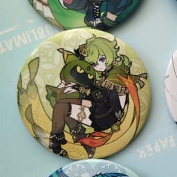 Game Impact Windblume's Breath Illustration 58mm Brooch Pin Cosplay Anime Badge Accessories For Clothes Backpack Bag Gifts