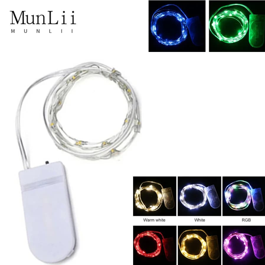 6pcs 1M 2M LED Fairy Light Copper Wire String Lights Outdoor Garland Wedding Light for Home Christmas Garden Holiday Decoration