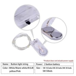 6pcs 1M 2M LED Fairy Light Copper Wire String Lights Outdoor Garland Wedding Light for Home Christmas Garden Holiday Decoration